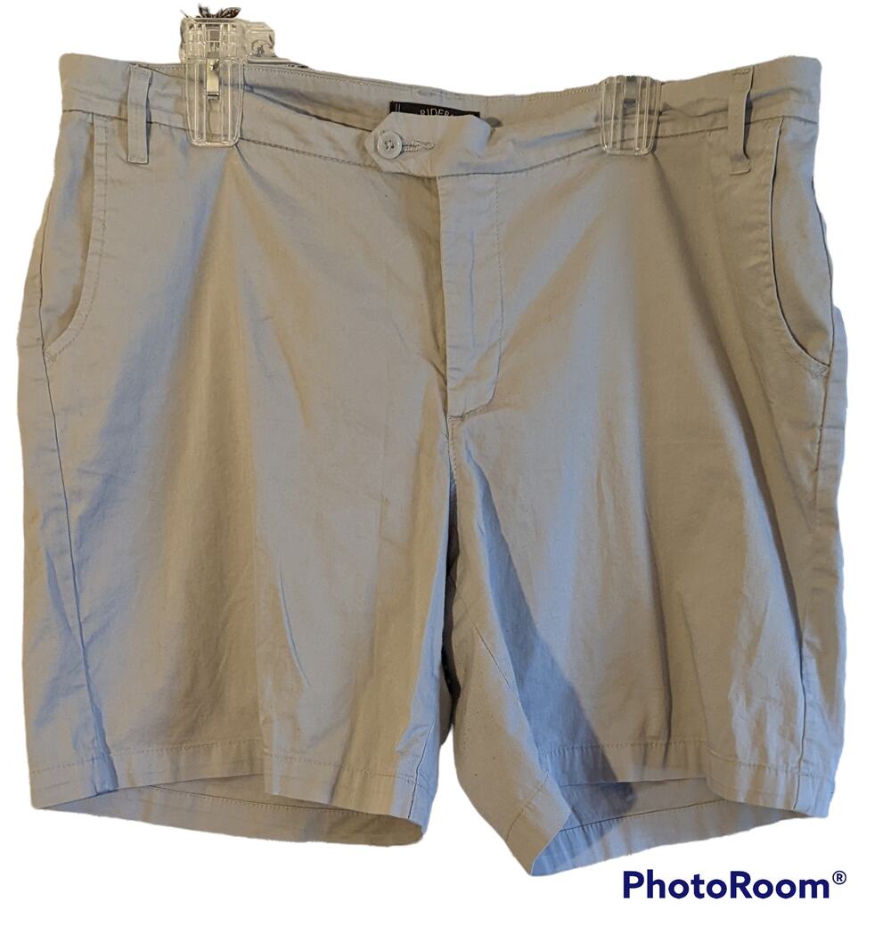 Riders by Lee Womens Tina Walking Shorts High Rise Grey Gray 16 M